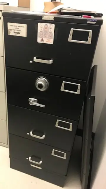 File cabinet safe with a dial